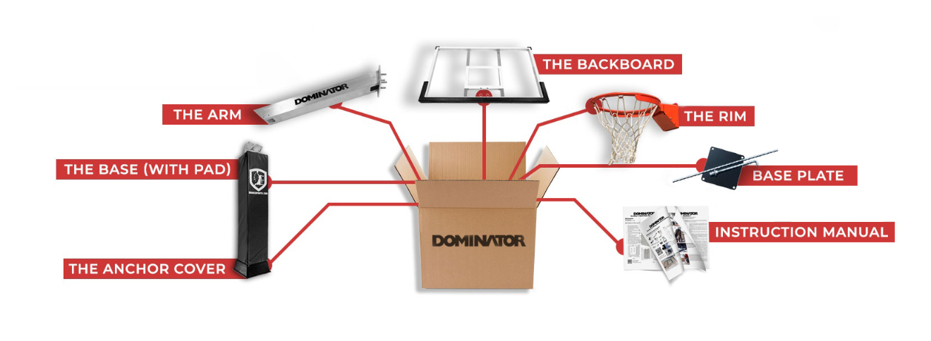 Dominator 72" Aluminum Shatter-Proof Backboard Adjustable Hoop 724-apa